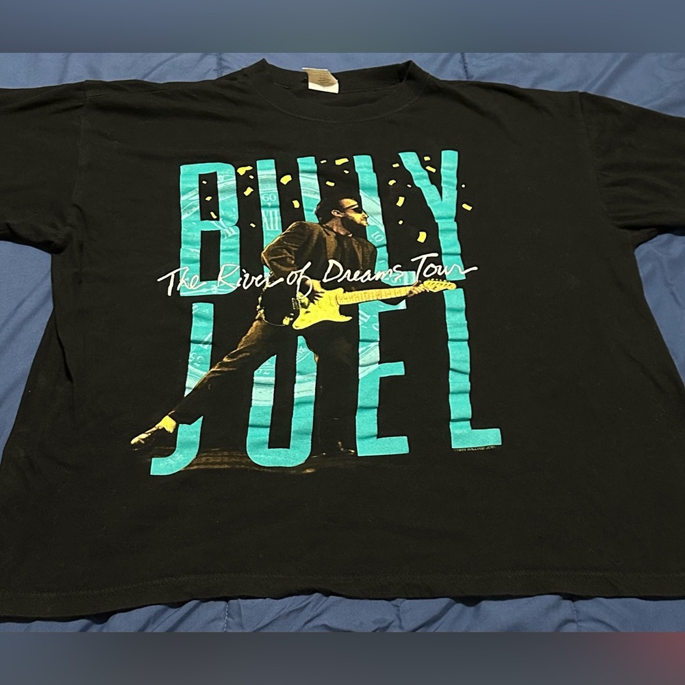 Vtg 1993 90s Billy Joel The River Of Dreams Black Tour T shirt Sz XL Double Side